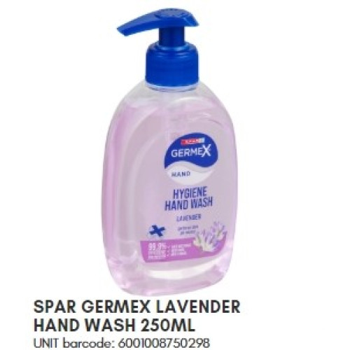 SPAR GERMEX H/WASH LAVENDER 250ML (RF)